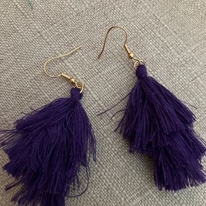 Deep purple tassel NWOT earrings